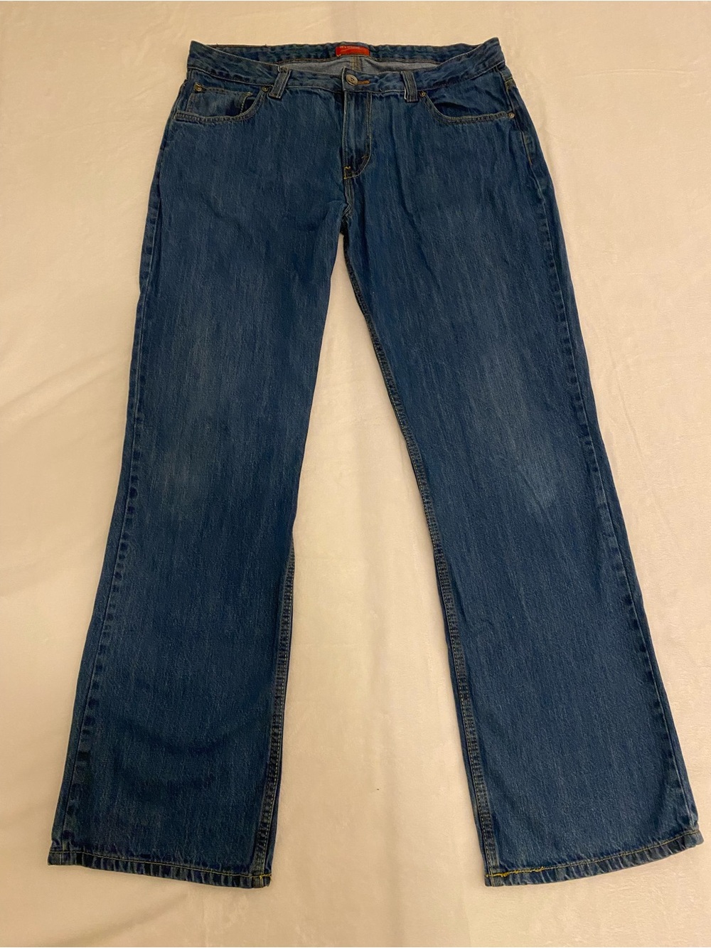 Atrium Men's Fine Cotton Bootcut Denim Jeans in Dark Blue Size 54/38